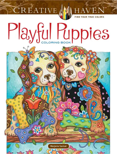 Creative Haven Playful Puppies Coloring Book - Paperback