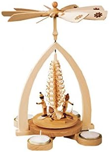 ISDD German pyramid with children, illuminated with tea candles, height 28 cm/11 inch, original Erzgebirge by Richard Glaesser Seiffen