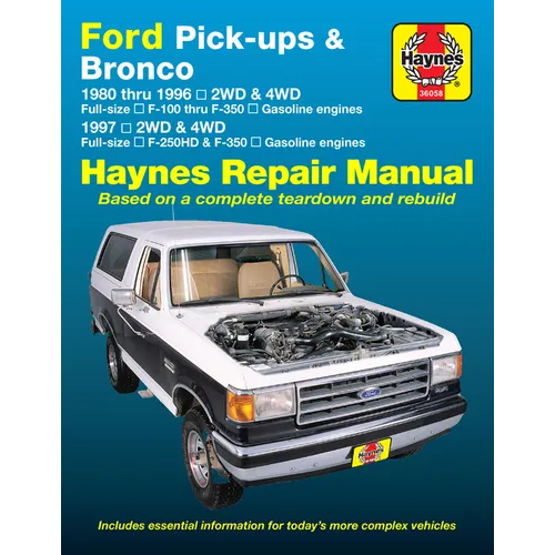 Ford F-100, F-150, F-250, F-350 Full-Size Pick-Ups & Bronco 1980-96; Ford F-250hd & F-350 1997 - Paperback