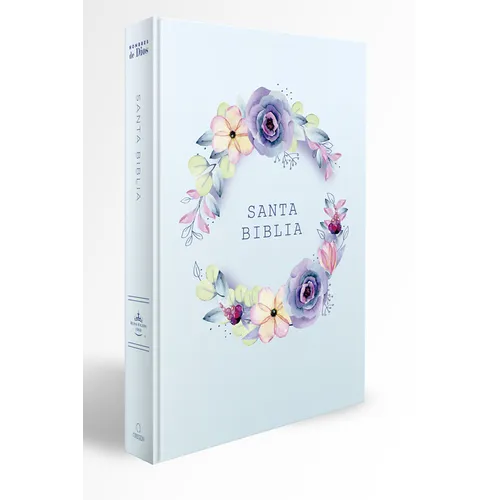 Biblia Rvr 1960 Letra Grande, Manual, Tapa Dura Con Nombres de Dios, Flores Azul / Spanish Bible Rvr 1960 Handy Size, Lp, Hc with Names of God, Blue F - Hardcover