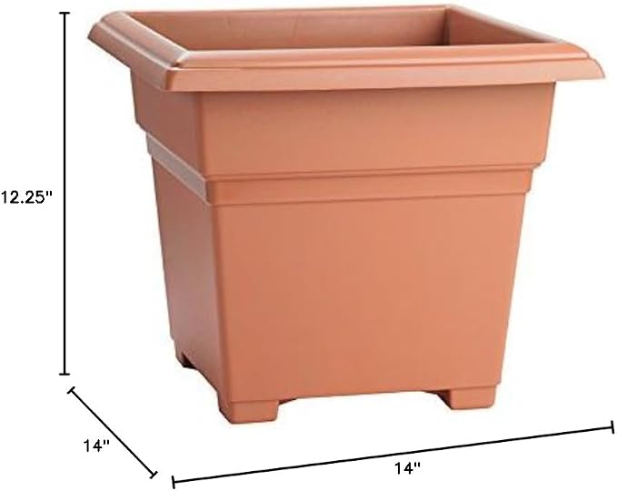 Root & Vessel, 203068 Countryside Square Tub Planter, Terra, 14-Inch