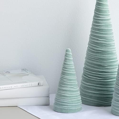 Sage Velvet Trees Set of 3, Handcrafted Valentine, Mantel Decor, Elegant Holiday Entryway, Minimalist Tablescape, Green Wedding Centerpiece (Sage)