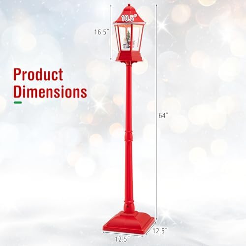 Goplus 5.3 Ft Christmas Snowy Street Lamp w/ 8 Tunes