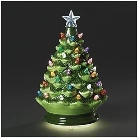 Roman Lighted Rotating Vintage Tree with Bulbs Figurine 8 Inch