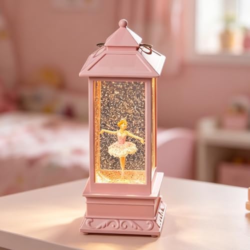 Ballerina Christmas Snow Globes Lantern, Shatterproof 10 Songs Music Box