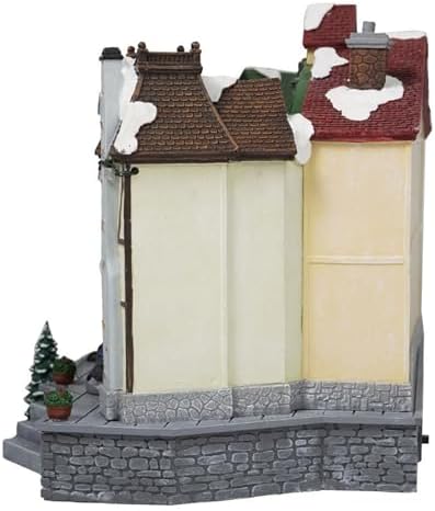 Christmas Village House Decoration, Colourful LED Lights Light Up Buildings, with Rotating Scene, Multi-Color LED Lights, Christmas Cinema Scence, Music Rendering Atmosphere