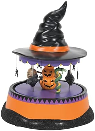 Department 56 Village Halloween Accessories Haunted Scary Go Round Rotating Animated Figurine, 6.89 Inch, Multicolor