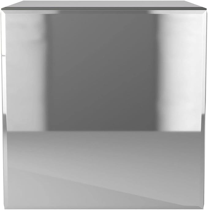 Howard Elliott Collection Mirrored Finish Silver Cube Table Centerpiece, Showpeice Coffee Table, Home Decor Accessories Furniture for Bedroom, Livingroom, 16 x 16 x 16 Inch