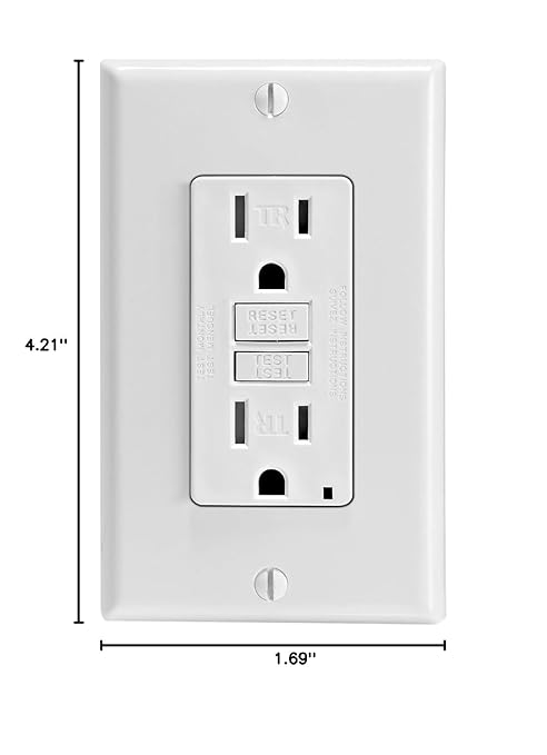 Leviton Smartest Self-Test SmartlockPro Slim GFCI Tamper-Resistant Receptacle with LED Indicator,GFTR1-3W,White,3 Count (Pack of 5)
