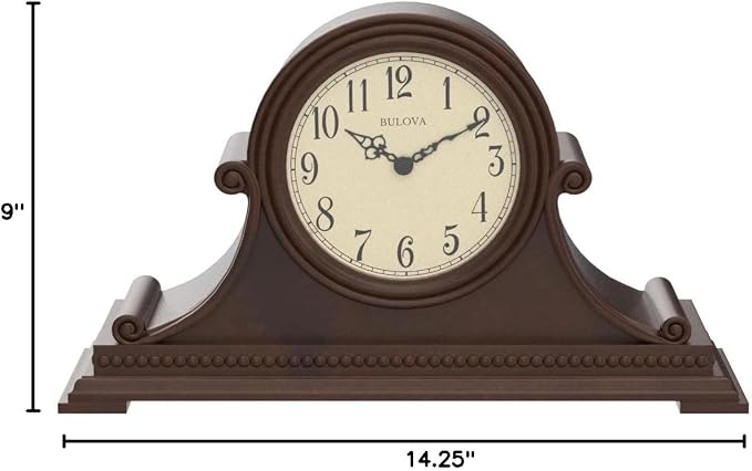 Bulova B1514 Asheville Mantel Clock, Brown Cherry