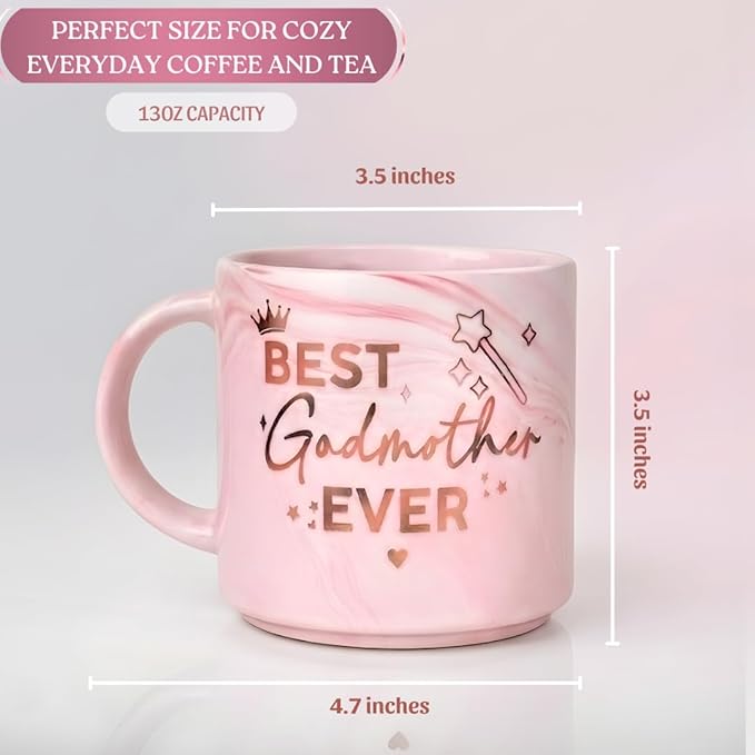 Godmother Mothers Day Gifts, Thoughtful Mothers Day Gifts for Godmother, Godmom Marble Mug 13oz, Ceramic Godmothers Gift for Godmothers Gift Proposal, Birthday, Christmas and Pregnancy Announcement