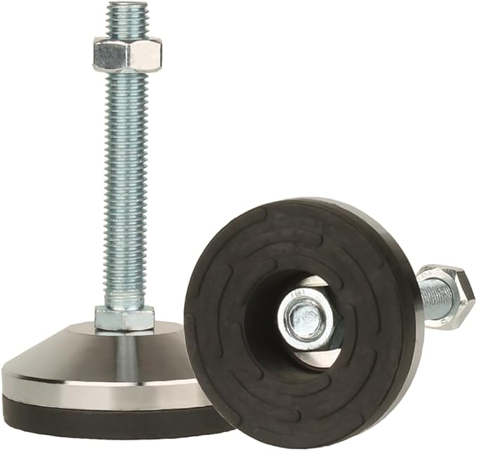 Heavy Duty Leveling Screw Leg,Leg Leveler 3.14" Dia Base,Adjustable Leveling feet M14Thread, 1700 Lb Capacity,Capacity for Workbench, Machine, Cabinet, (D80xM14x100,2 Pcs,Black)