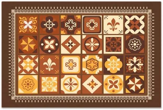 Bohemian Style Dish Drying Mat Coffee Maker Mat, Non-slip & Easy to Clean, Kitchen Mat for Dishes, Utensils, Pots and Pans (Whimsical Boho C)