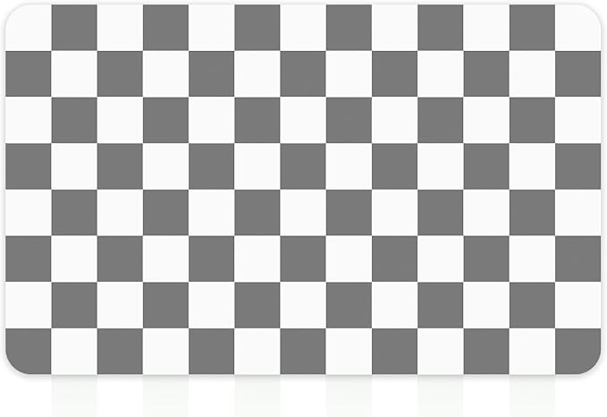 12" x 20" Checkered Dish Drying Mat for Kitchen Counter, Absorbent Coffee Bar Mat for Espresso Machine Coffee Countertops Accessories, Grey