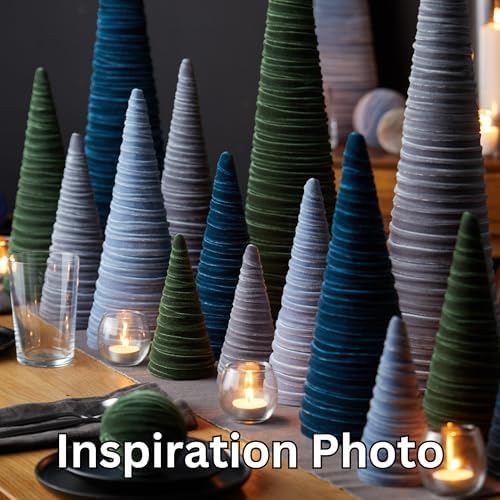 Olive Velvet Trees Set of 3, Valentine Tabletop, Modern Mantel Decor, Elegant Green Holiday Entryway, Wedding Centerpiece, Office Bookshelf (Olive)