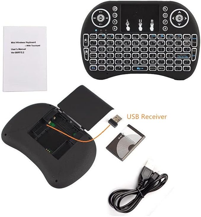 Backlit Mini Wireless Keyboard, BIFANS Air Mouse Portable Combo with Touchpad Mouse for Smart TV PC Android TV Box HTPC IPTV PC Pad Xbox Tablet Projector