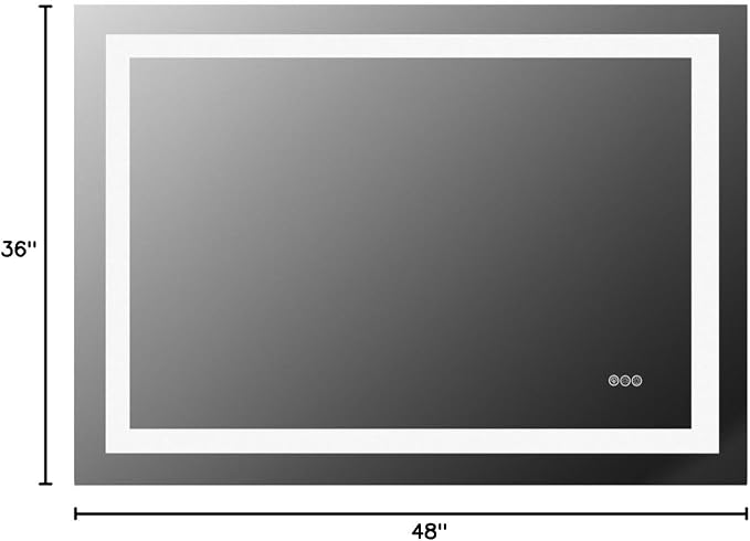 LOAAO 48"X36" RGB LED Bathroom Mirror with Lights, Anti-Fog, Dimmable, Lighted Bathroom Vanity Mirror, Multiple Light Modes, RGB Backlit + Front Light, Memory Function, Tempered Glass, ETL Listed