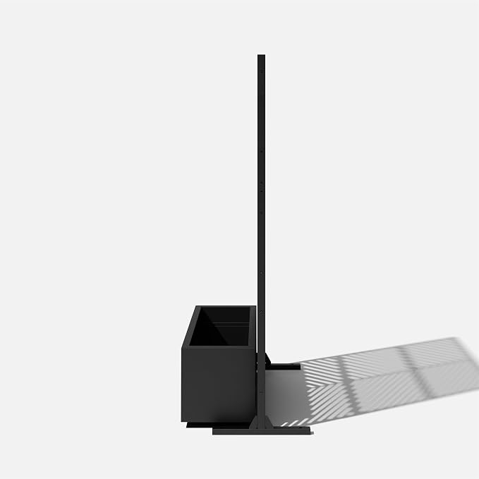 Veradek Block Series Long Box Planter + Arrow Privacy Screen Set, Black – Large Rectangular Outdoor Planter with Drainage & Modern Privacy Divider Panel for Patio, Deck, Balcony or Garden