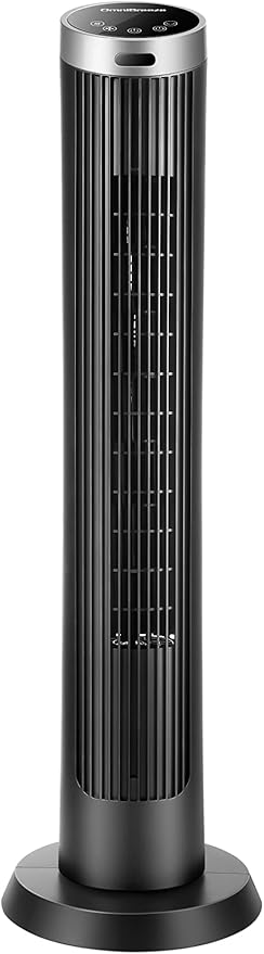 OmniBreeze Digital Electric Tower Fan, with Remote Control, LED Display, Standing Bladeless Floor Fans Cooling and Quite Indoor Living Room Bedroom use (40 Inch)