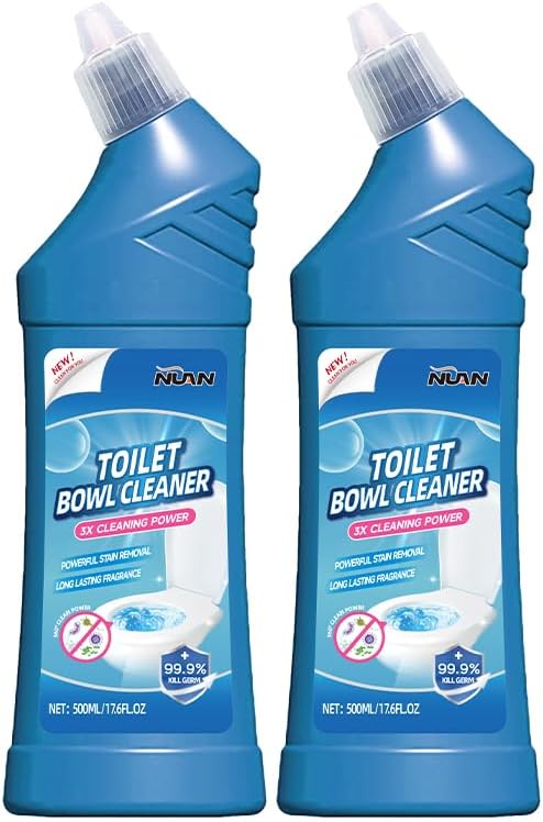 NUAN Toilet Bowl Cleaner, 500 ml Powerful Stain Remover with Deodorizing for Bathroom Toilet Deep Cleaning (1000ML SET)