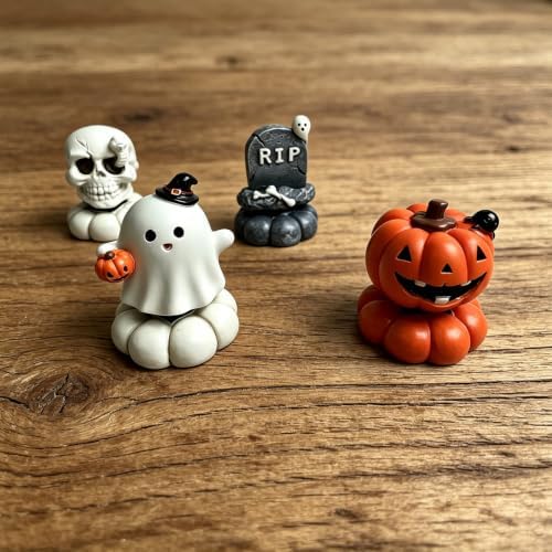 Turning Halloween Desk Decor Resin Figurine Toy Cartoon Tabletop Accent for Shelf Windowsill Coffee Table Party Display Halloween Resin Figurine Desk Accent Tabletop Ornament Shelf Display Room Base