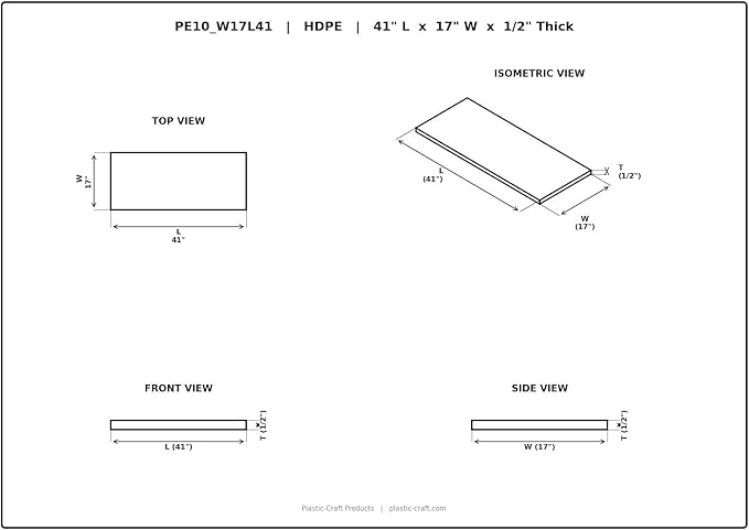 Plastic-Craft | Cutting Board OEM Replacement for Beverage Air, 17" W x 41" L