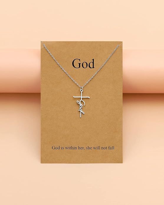 Lcherry Faith Cross Pendant Necklace for Women Religious Christian Jewelry Mother's Day Gifts for Women