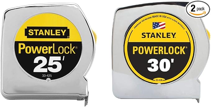Stanley 33-42530 25ft. and 30ft. Powerlock Tape Measure Combo Pack, Chrome