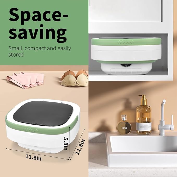 Portable Mini Washing Machine, 20L Upgraded with Spin Basket Laundry Machine, 3 Modes Deep Cleaning for Baby Clothes, Underwear & Socks, Perfect for Apartment, Dorm, Hotel, Travel & Camping