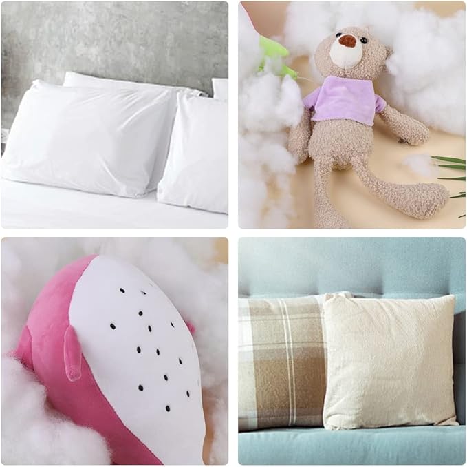 BUTUZE 24.7oz Premium Polyester Fiber Fill, Polyfill Stuffing High Resilience Fiberfill Stuffing for Craft, Crochet Stuffing, Cotton Stuffing Part Pillow Comforter DIY, Recyclable