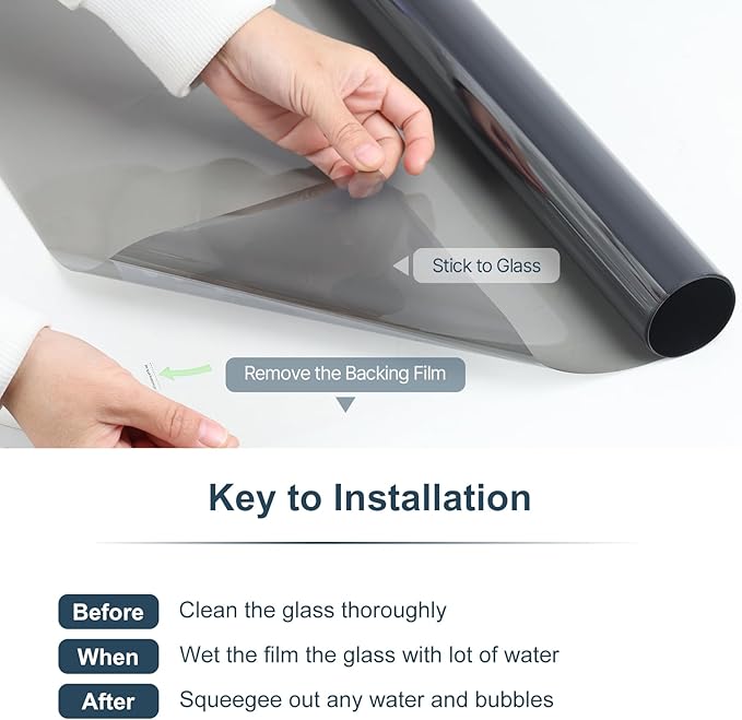 Ceramic Window Tinting Film - Superior Heat Rejection, Blocks 99% Harmful UV Rays, Enhances Privacy, Reduces Glare, Long-Lasting for Residential & Commercial Use (Sapphire Blue 29.3 Inch X 16.4 Feet)