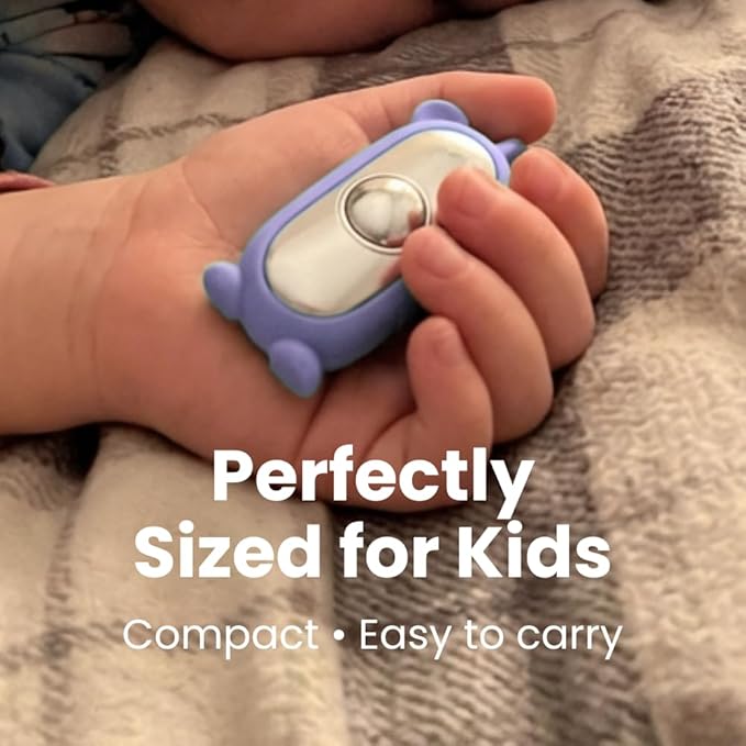 Glowco CalmCarry Mini Bear Kids Sleep Aid Device – Handheld Microcurrent Relaxation Tool, Supports Calm, Focus & Gentle Relief, USB Rechargeable, Portable Wellness Device for Children (Purple)