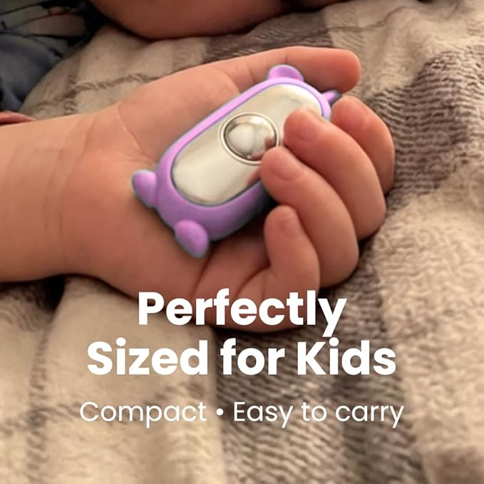 Glowco CalmCarry Mini Bear Kids Sleep Aid Device – Handheld Microcurrent Relaxation Tool, Supports Calm, Focus & Gentle Relief, USB Rechargeable, Portable Wellness Device for Children (Pink)