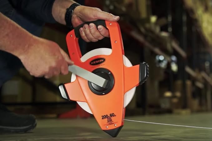 Long Tape Measure, 3/8 in x 300 ft, Orange