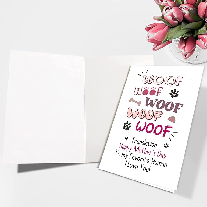 Ziwenhu Mother's Day Card from Dog,Funny Mothers Day Card for Women,Cute Dog Mothers Day Gifts for Mom,Happy Mother's Day