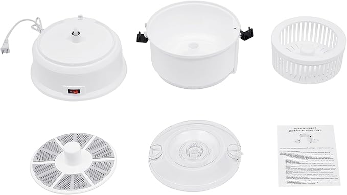 Electric Potato Peeler,85W Automatic Potato Peeling Machine with Vegetable Dehydrator,Dual Safety Locks,Kitchen Peeling Tool for Potato (White)