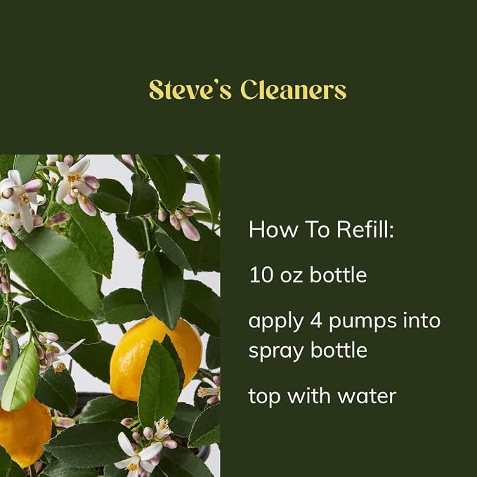 Steve's Cleaners, Multi-Use Spray, Fresh Lemon Scented, Lemon Essential Oil, Biodegradable, 10fl oz (Pack of 3)