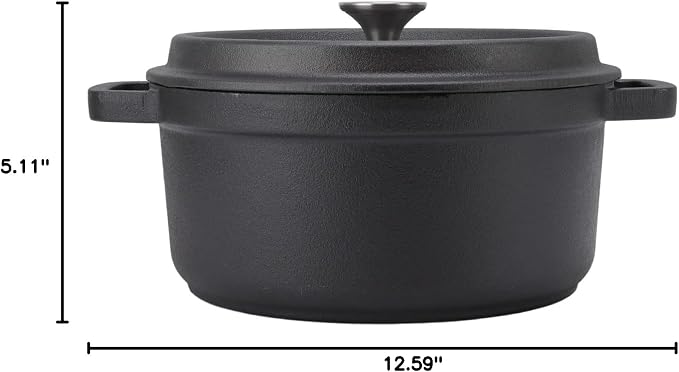 AYNEFY Large Cast Iron Pot 30cm Dual Loop Handle Stew Pot Premium Material Dutch Oven Pot Present for Cooking Enthusiasts, AYNEFYxhue503bg1