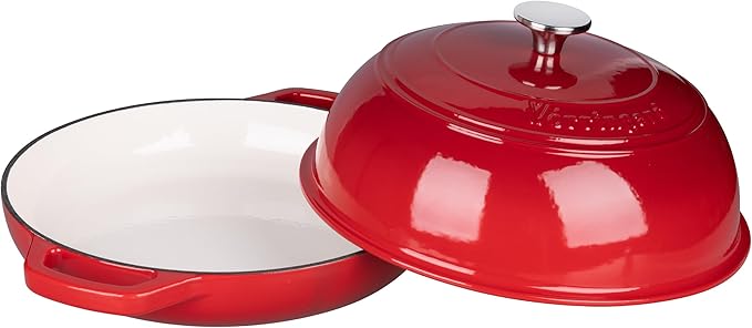 VORRINGARD Enameled Cast Iron Dutch Oven Pot with Lid, Bread Oven for Sourdough Bread Baking, Dutch Ovens with Bread Proofing Basket& Baking Supplies Set, 6 Quart, Red