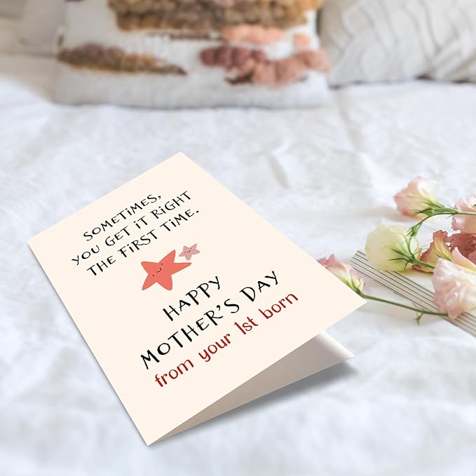 Spercy Funny Mother's Day Card from First Born, Funny Mothers Day Card From The Oldest Child, Sarcastic Mothers Day Gift from Daughter Son