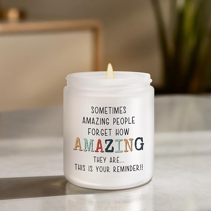 KLL Gifts for Women - You're Amazing Candle - Mothers Day Gifts, Christmas Gift for Women, Birthday, Thank You Inspirational Appreciation Gift for Woman Mom Coworker Sister Wife - Lavender Scented