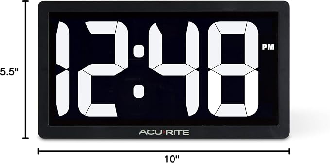 AcuRite Digital Clock with Auto Dimming Brightness, 10-Inch / White