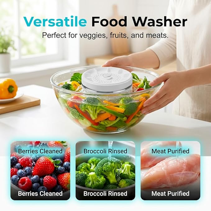 Fruit and Vegetable Washing Machine, 2026 New Titanium Electrolysis Fruit Cleaner Device with Vortex Cleaning, Waterproof Wireless Fruit and Vegetable Purifier for Kitchen (1)