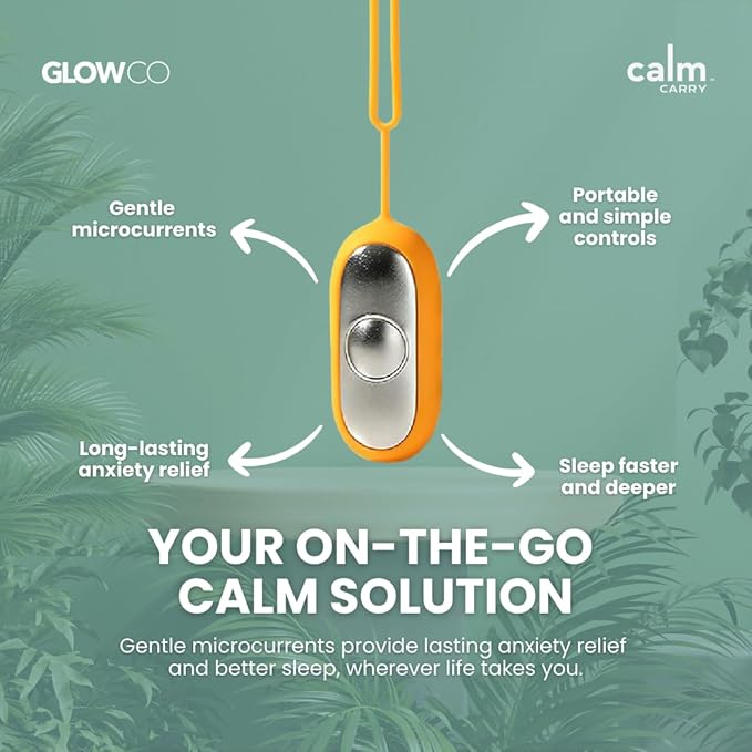 Glowco CalmCarry Sleep Aid Device – Handheld Microcurrent Relaxation Tool, Supports Calm, Focus & Gentle Relief, USB Rechargeable, Portable Wellness Device for Adults & Kids | Orange Calm Carry