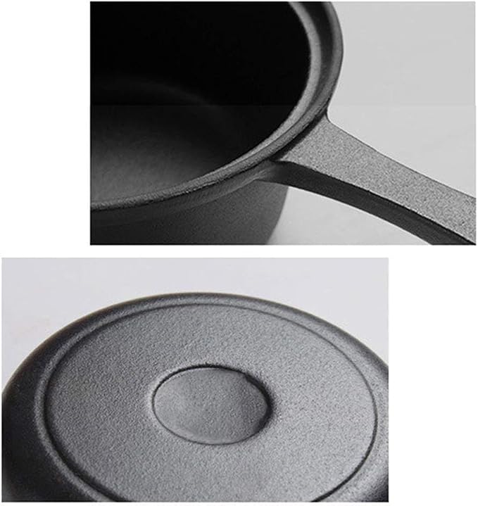 Kitchen Pots and Pans Saucepan Set Cast Iron Include Dutch Oven and Frying Pan,Milk Pan with Double Side Handles,for Outdoor BBQ Or Indoor Stove/Oven Frying Pa,Red