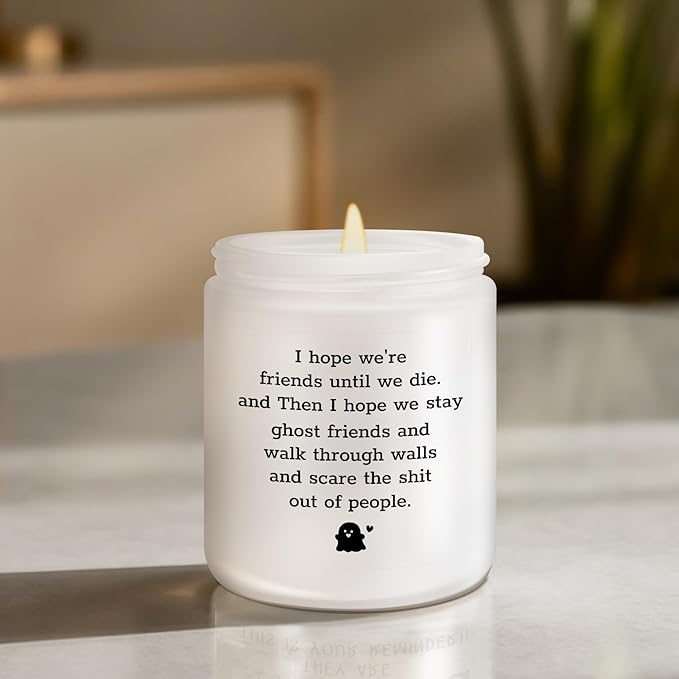 Friend Gifts, Friendship Gifts for Women, Funny Birthday Gift for Friends Christmas Halloween Bestie Gift for Women - Lavender Scented Candle