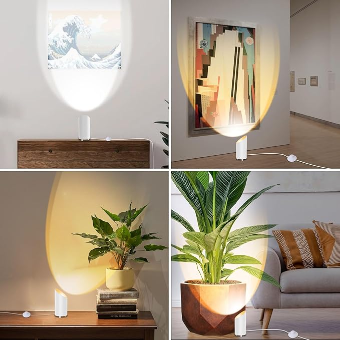 Brightown LED SpotLights - 2 Pack Uplighting Floor Can Lights with Remote and Timer, 3 Color Temperatures & Dimmable, 2 Lighting Modes for Wall Picture Painting Plants Indoor Accent Lighting, White