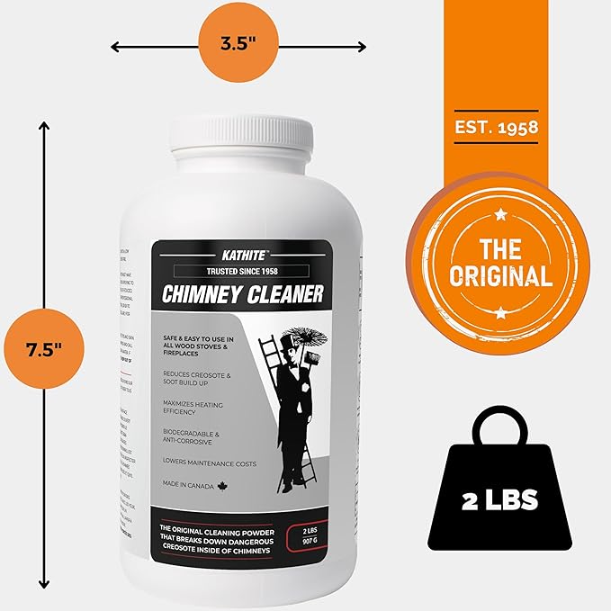 KABIN Kathite Chimney Sweep Cleaner 4LB - Fireplace Chimney Cleaning Kit - Soot Creosote Remover for Wood Stoves - Creosote Destroyer Better Than Fire Logs - Fireplace Cleaner Made in Canada