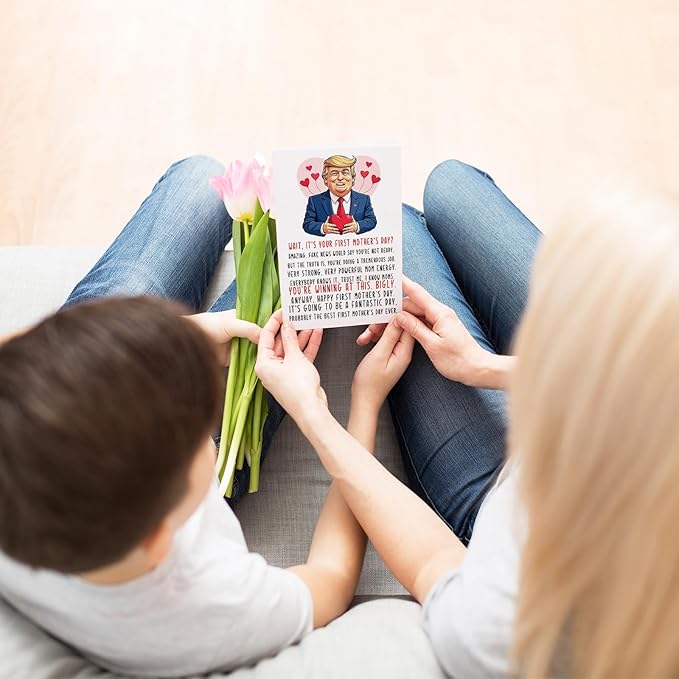 Funny First Mothers Day Gifts for New Mom, Happy 1st Mother's Day Card for Wife from Husband, Unique Mom to be Mothers Day Card Gift for Women