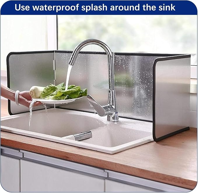 Multi-Sided Stove Splatter Guard for Cooking Kitchen Anti Shield Portable Folding Cooker Side Fat Oil Splash,Foldable Stainless Steel Splatter Guard - 2-Sided Oil Splash Screen for Frying Pa